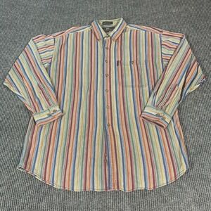 VTG Lee Shirt Mens Large L Colorful Button Up Cotton Heavyweight Outdoors Retro